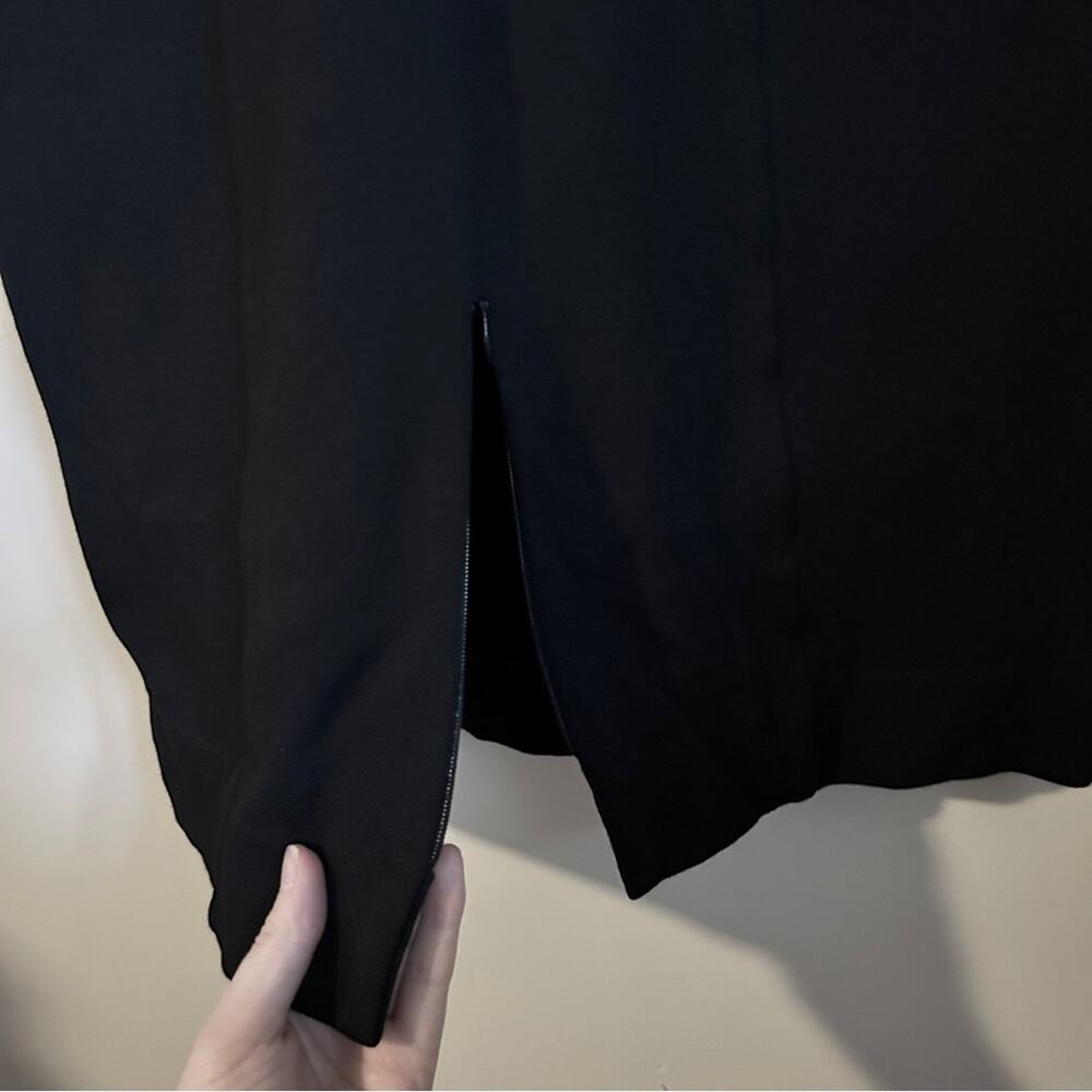CAbi Black “Claire” Ponte Knit V-Neck 1/2-Sleeve Knee-Length Sheath Dress Size 6 - Picture 10 of 14